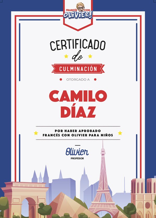 Certificado Francés para Niños.